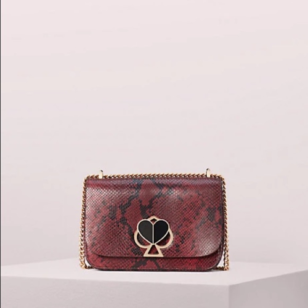 Kate Spade Nicola Snake Embossed Twist-lock Small Shoulder Bag